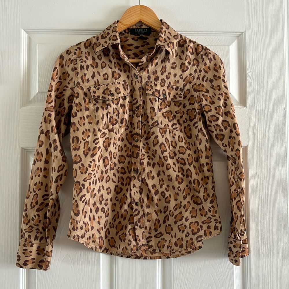 Ralph Lauren Petite animal print button down